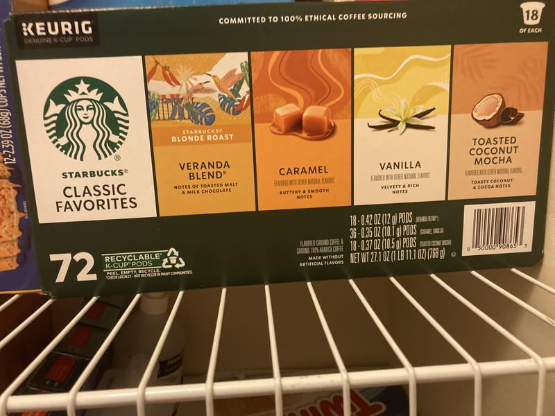 Starbucks Flavored K-Cups Coffee Pods Variety Pack (72 Count