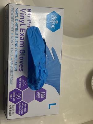 MedPride Nitrile Vinyl Gloves, Disposable, Medium Size, 1000-Pack