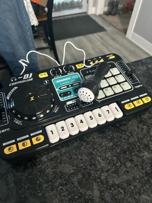 JBeeCtrl DJ Mixer for Kids with Microphone, Piano&BT Light up DJ