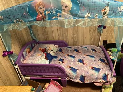 Delta Children Disney Frozen Plastic Toddler Canopy Bed Purple Walmart Com Walmart Com