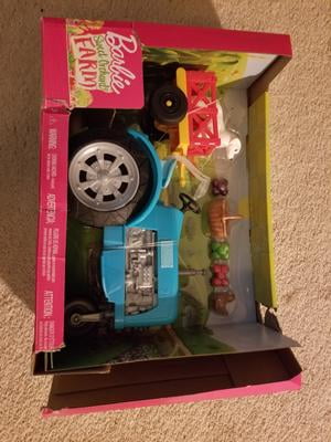 Barbie Sweet Orchard Farm Toy Tractor and Wagon Playset with