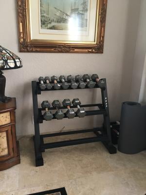 Marcy Deluxe Three Tier Metal Home Workout Gym Dumbbell Weight Rack DBR86 Walmart
