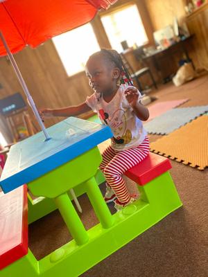 Costway 4 Seat Kids Picnic Table w/ Umbrella Garden Yard