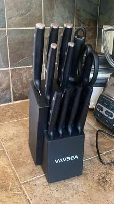 VAVSEA Kitchen Knife Set, 12Pcs German Stainless Steel Knife Block