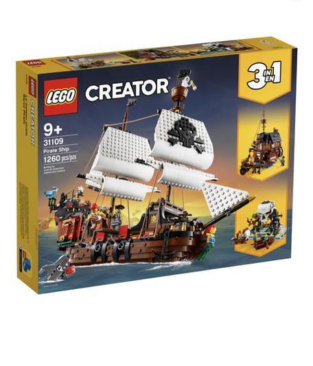 LEGO Creator 3 in 1 Pirate Ship Building Set, Kids can Rebuild the Pirate  Ship into an Inn or Skull Island, Features 4 Minifigures and Shark Toy