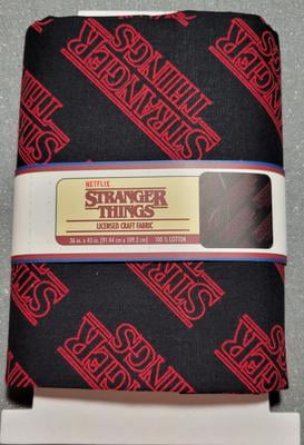 2 pack) Stranger Things 1 Yard Logo AOP Black Fabric by the