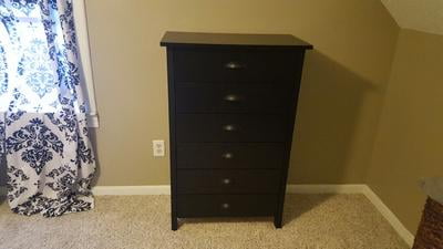 Nouvelle 6 Drawer Dresser Black Walmart Com
