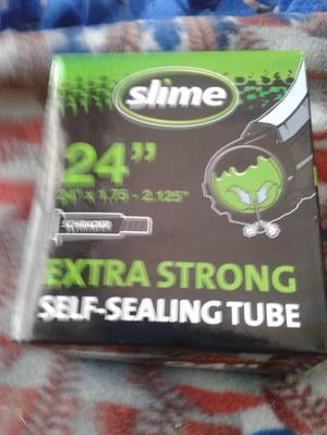 Slime Smart Selbstheilende Fahrrad-Schläuche 24 Zoll – 2er Set, Für Reifenbreite 1,75–2,125 Zoll, Mit Schrader-Ventil & Adaptern