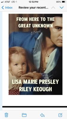 Lisa Marie Presley, Hardcover Book, From Here to the Great Unknown