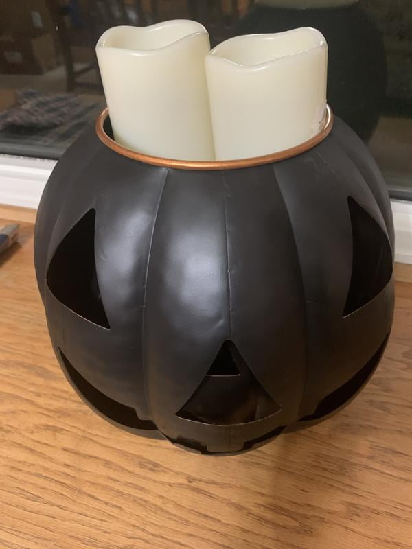 Set 3 Citrouilles Jack O'Lantern Pottery Barn - Terre Cuite Noire - Tailles SM/MED/LG