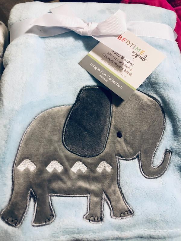 Bedtime Originals Jungle Fun Blue Gray Safari Elephant Baby Blanket Walmart Com Walmart Com
