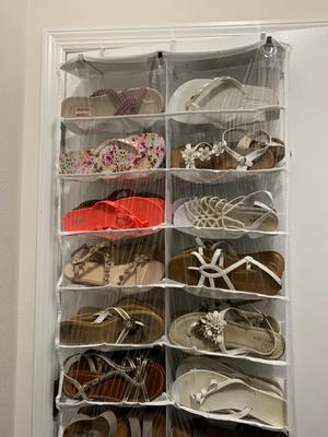 26 Pocket Over The Door Shoe Rack Hanging Shoe Organizer Shelves 26 Sections Foldable Walmart Com Walmart Com