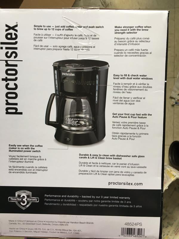 Review Of Proctor Silex 12 Cup Coffee Maker Model #49319