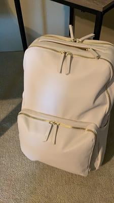 Motile vegan top leather commuter backpack