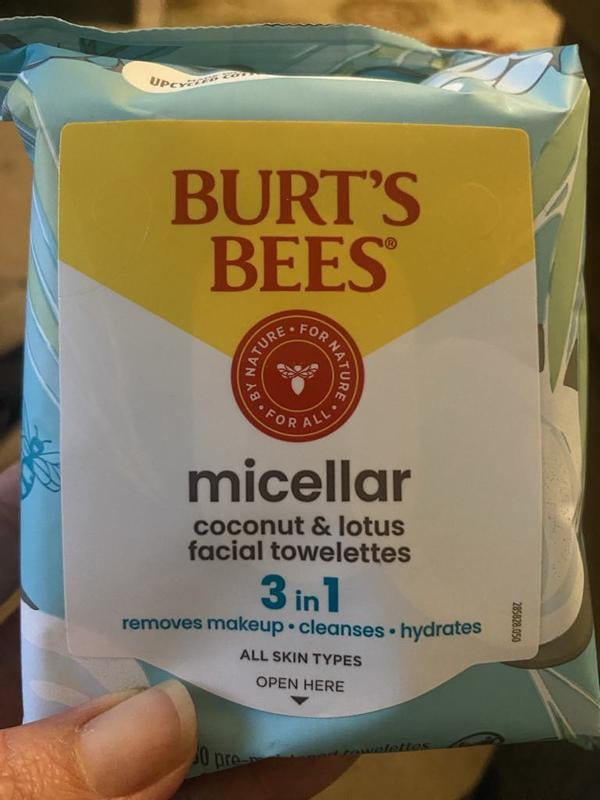 Burt's Bees Mizellen Make-up Entfernungstücher – Mit Kokos & Lotuswasser, 10 Stück