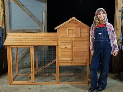 Best Choice Products 80in Outdoor Wooden Chicken Coop Hen House Poultry Cage W Wire Fence For 4 Birds Farm Brown