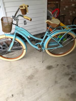 yellow huffy cruiser bike