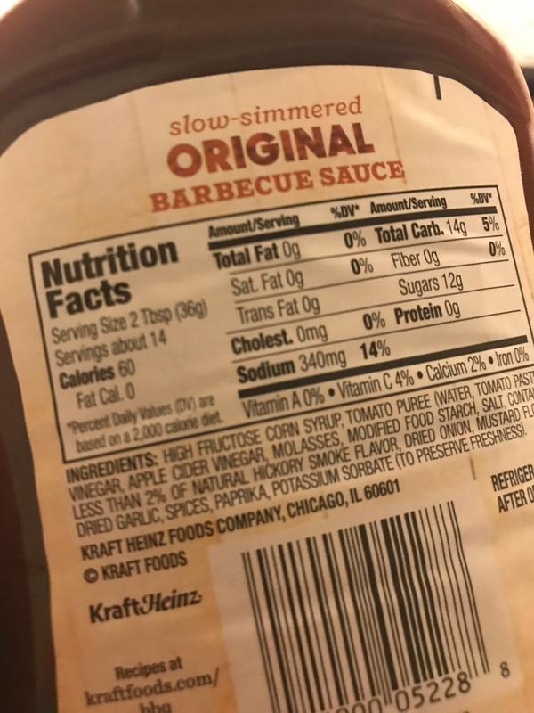 Kraft Bbq Sauce Nutrition Facts Nutrition Pics