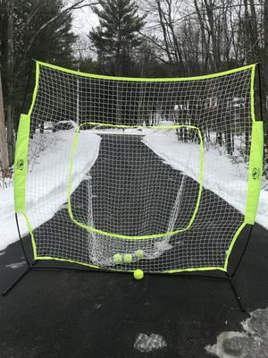 Filet D'entraînement Athletic Works 7x7 Pieds, Jaune/noir/blanc, Pour Baseball Et Softball