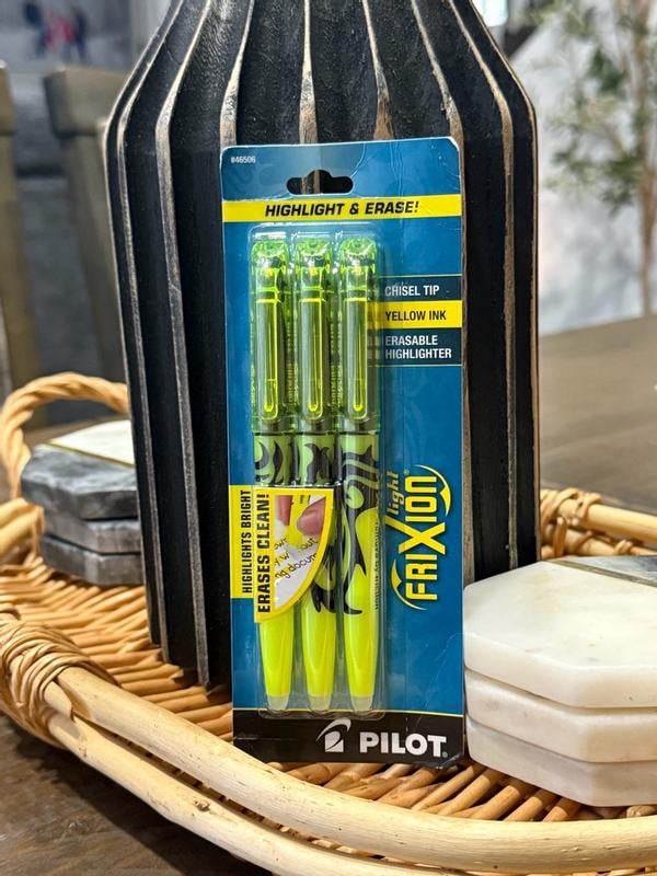 Pilot, Erasable Highlighter, Chisel, Yellow, 12 Count, Fluorescent