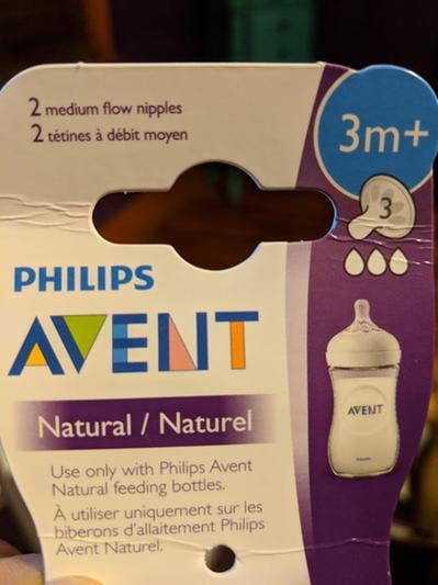 Philips AVENT Natural Baby Bottle Medium Flow Nipple 3M+, One Size
