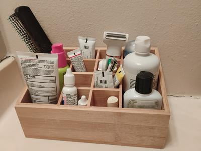 Better Homes & Gardens Bamboo Bathroom Organizer, 12 Compartments