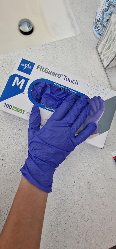 Medline, FitGuard Touch Nitrile Exam Gloves, 100 ct, X-Small, Blue