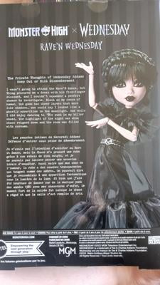Monster High Wednesday Collectible Doll, Rave'N Wednesday in Black