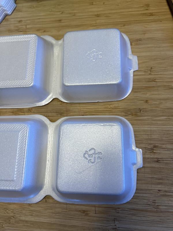 Hefty Supreme Foam Hinged Lid Container, 1-Compartment, 125 ct