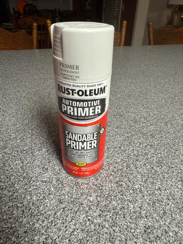 6 Pack, White, Rust-Oleum Automotive Flat Sandable Primer Spray