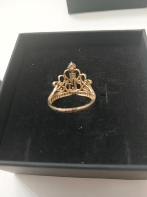 14k Yellow Gold Quinceanera Ring With CZ Stones – Number 15 Design, Size 6, Handcrafted In USA