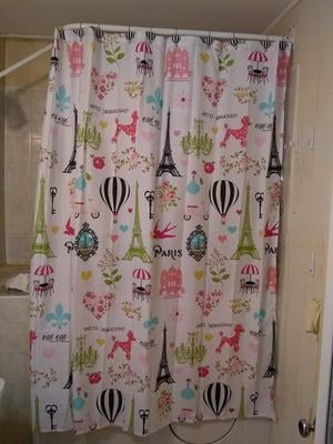 Mainstays Kids I Love Paris Fabric Coordinating Shower Curtain
