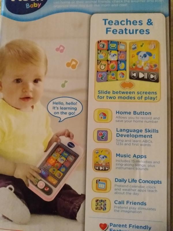  VTech Touch and Swipe Baby Phone, Pink : Toys & Games