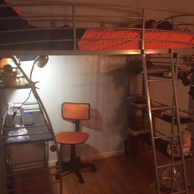 Dhp Studio Twin Loft Bed With Integrated Desk And Shelves