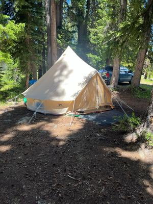 TOMOUNT Bell Tent with Zippered Floor for Hanging Stoves, 16.4ft
