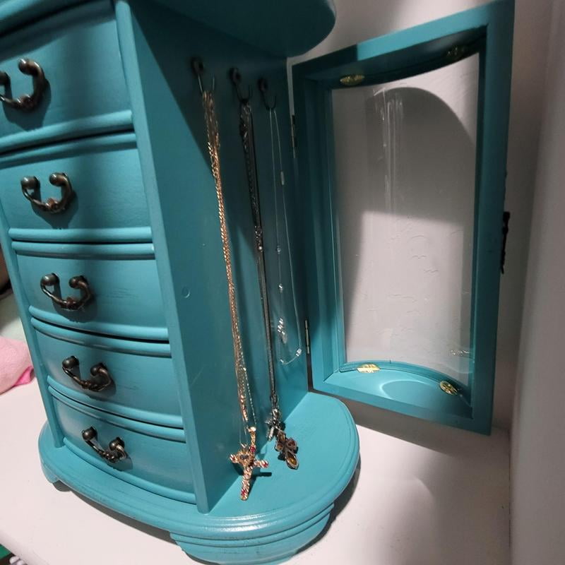 Ancien Grand Cofet Ovale Boite A Bijoux En Verre Biseaute à Bretagne