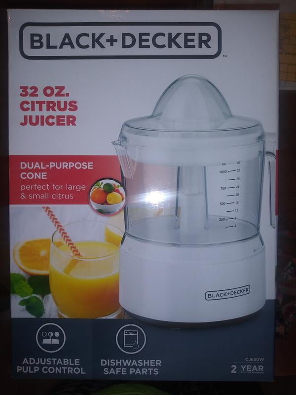 Citrus Juicer Black & Decker CJ625 Small & Large Citrus Fruit Adjustable  Control 50875800397
