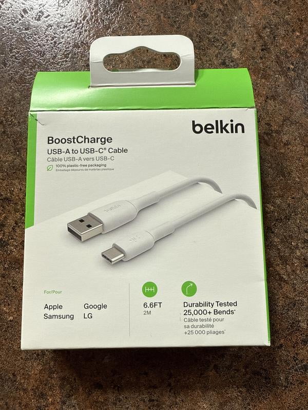 Cavo USB-C A USB-A Belkin BoostCharge – 2 Metri, Nero, Ricarica E Dati, Modello CAB001bt2MBK