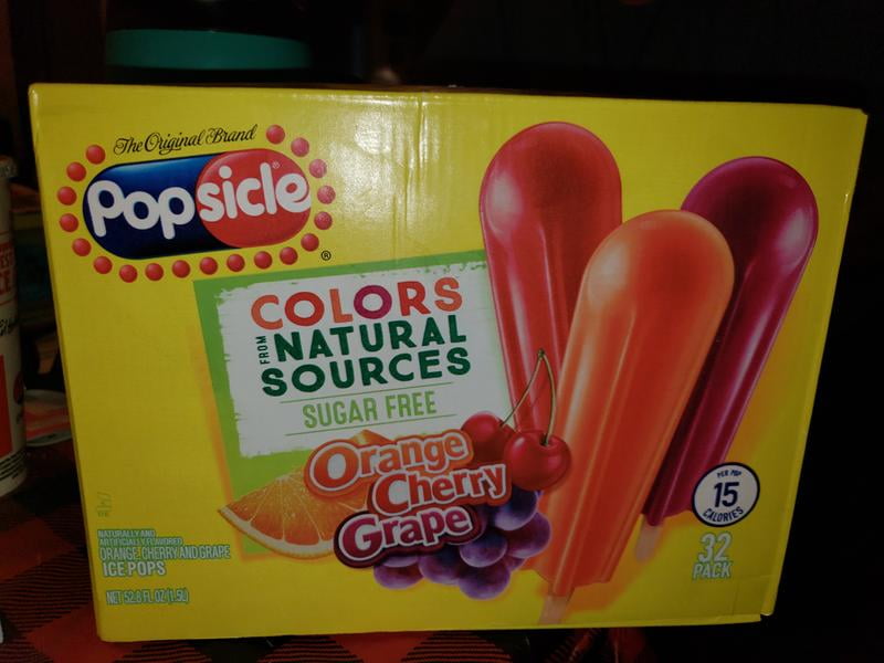 Popsicle Ice Pops Sugar Free Orange Cherry Grape 32 Ct Walmart Com Walmart Com