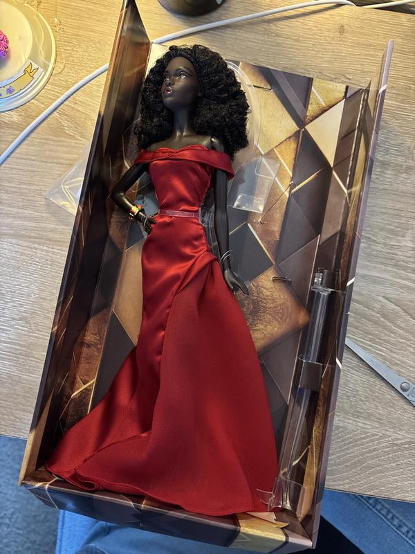 Barbie, Collectible Doll, 45th Anniversary Black Barbie, Red Gown