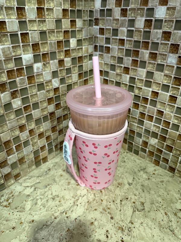 Ello Iced Coffee Cooler 24Oz Plastic Blue Hydrangea - Walmart.com