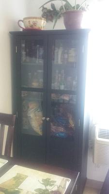 Homestar 2 Door Pantry Cabinet With Glass Doors Walmart Com Walmart Com