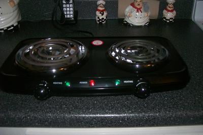 Mainstays Double Burner, 120V~ 1800W, Portable, Easy to Cook, Elegant  Classic Design, 3.28 lbs