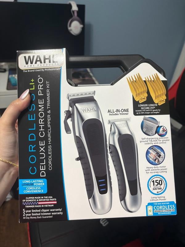 Wahl LI+ Deluxe Chrome Pro Cordless Hair Clippers & Beard Trimmer