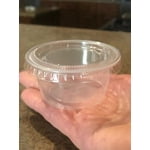 Clear Plastic Disposable Gelatin Shot Cups with Lids, 2 fl oz, 25ct