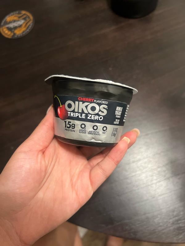 Oikos Triple Zero 15g Protein Cherry Greek Yogurt, 90 Calories, 0g