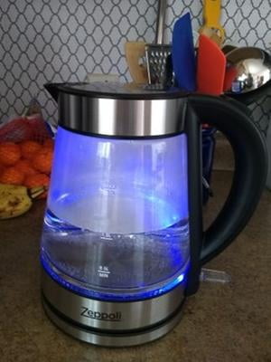 Zeppoli Electric Kettle - Glass Tea Kettle - 1.7L Fast Boiling and Cordless,  Stainless Steel Finish - Hot Water Kettle – Hot Water Dispenser - Glass Tea  Kettle, Tea Pots 
