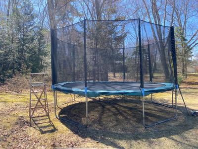 Gymax, Trampoline Safety Net, 15FT Round with 10 Poles, Enclosure