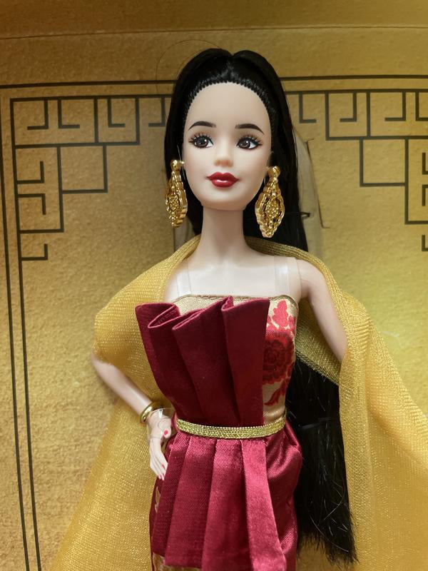 Barbie Lunar New Year Fashion Doll, Red Dress with Golden Peonies