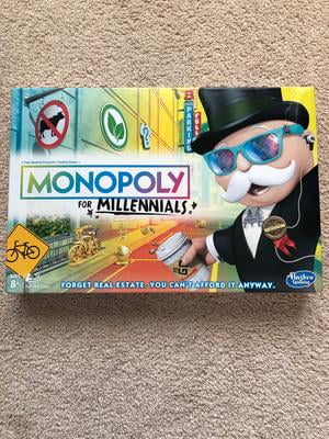 Monopoly for Millennials Millenials Board Game Ages 8 Hot Toy NEW in Package 